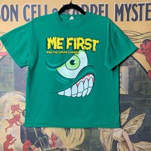 Me First The Gimme Gimmes Mons-Tour Official Punk Band Anvil Green T-Shirt